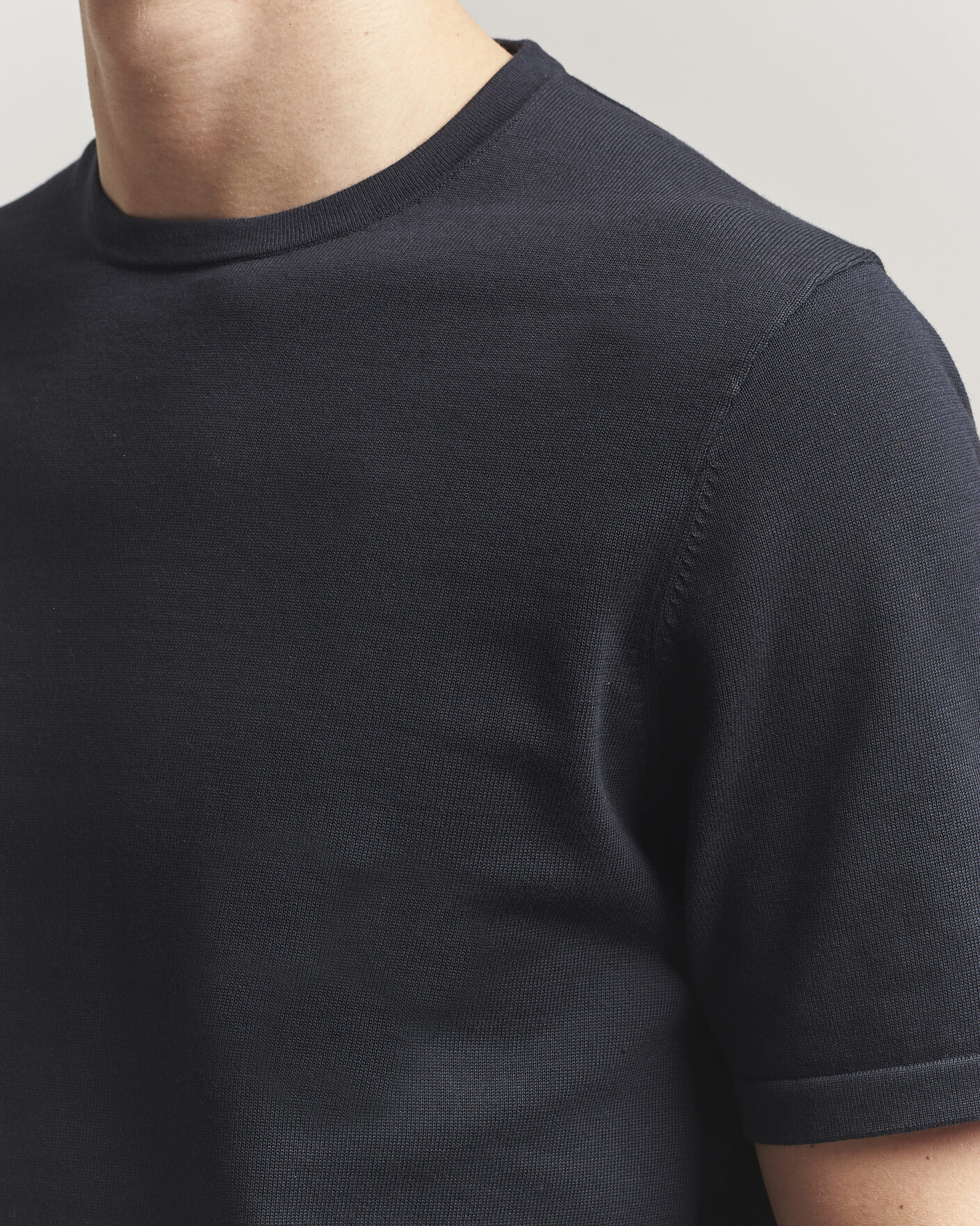 Herr | T-Shirts | Tiger of Sweden | Connor Cotton Knitted T-Shirt Light Ink