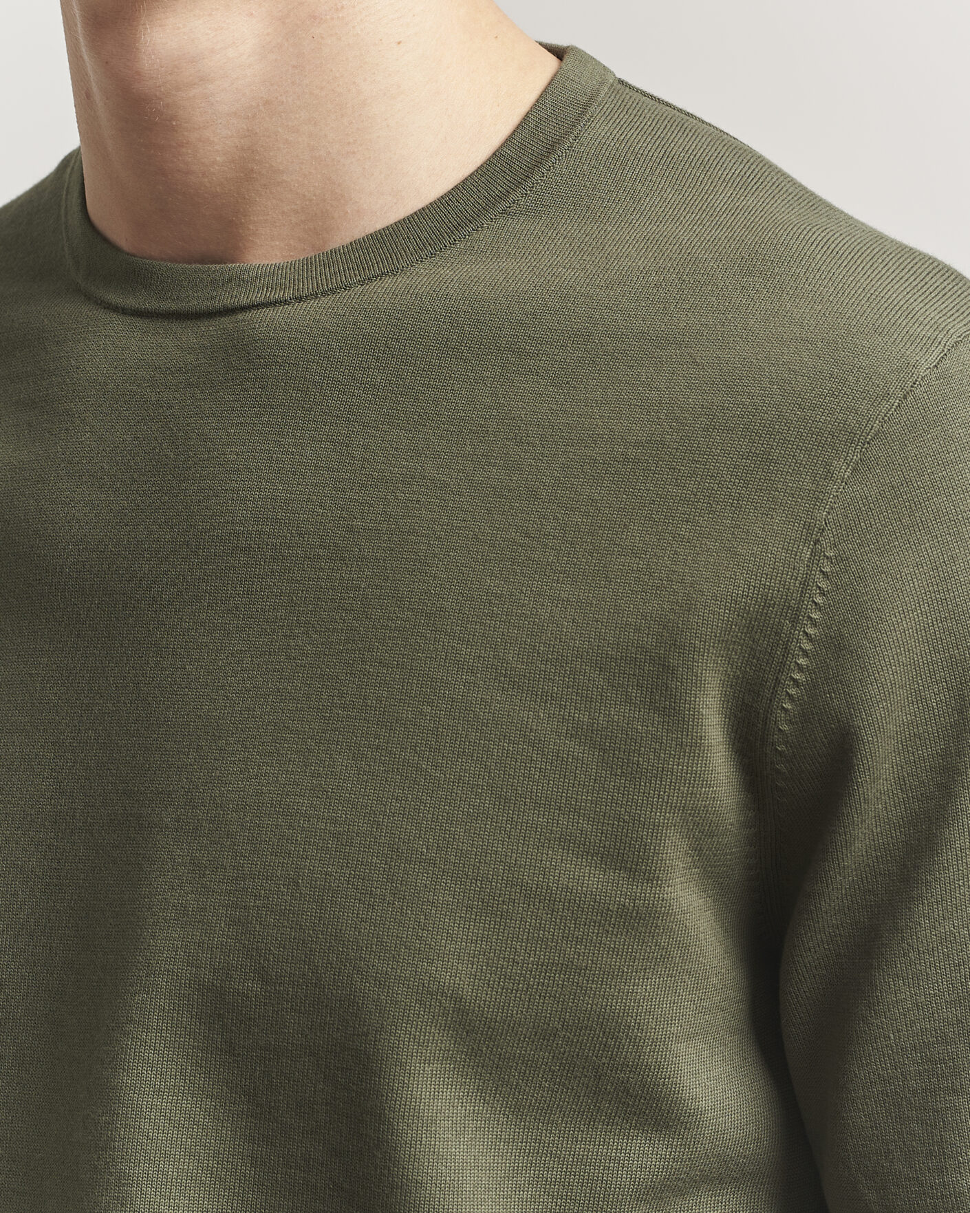 Herr | T-Shirts | Tiger of Sweden | Connor Cotton Knitted T-Shirt Kalamata Green