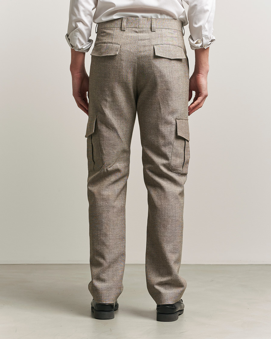Herr | Byxor | Tiger of Sweden | Mend Wool/Linen Cargo Trousers Sawgrass Brown