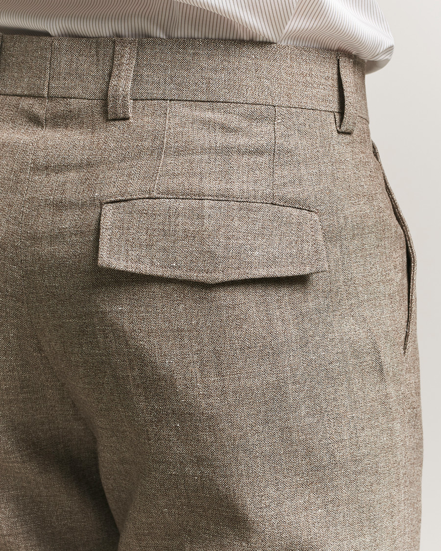 Herr | Byxor | Tiger of Sweden | Mend Wool/Linen Cargo Trousers Sawgrass Brown