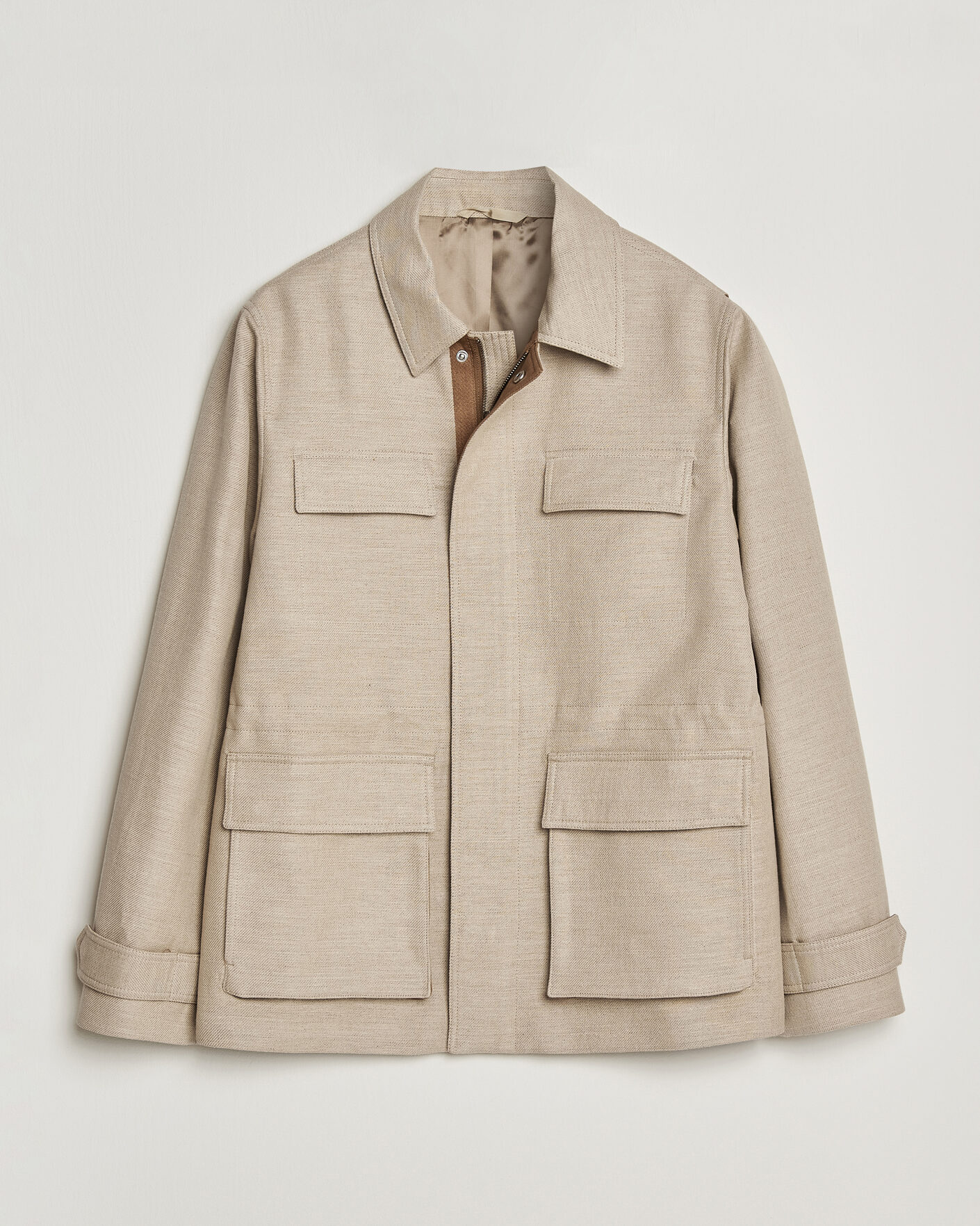 Herr | Jackor | Tiger of Sweden | Sandser Cotton/Linen Field Jacket Soft Latte