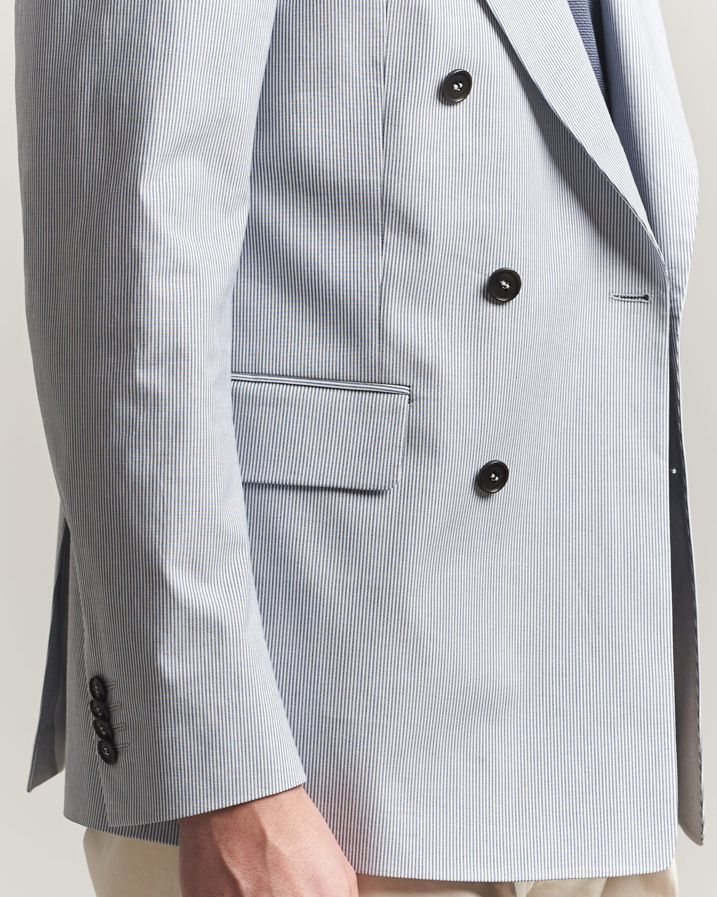 Herr | Kavajer | Tiger of Sweden | Ease Cotton Double Breasted Blazer Thunder Blue