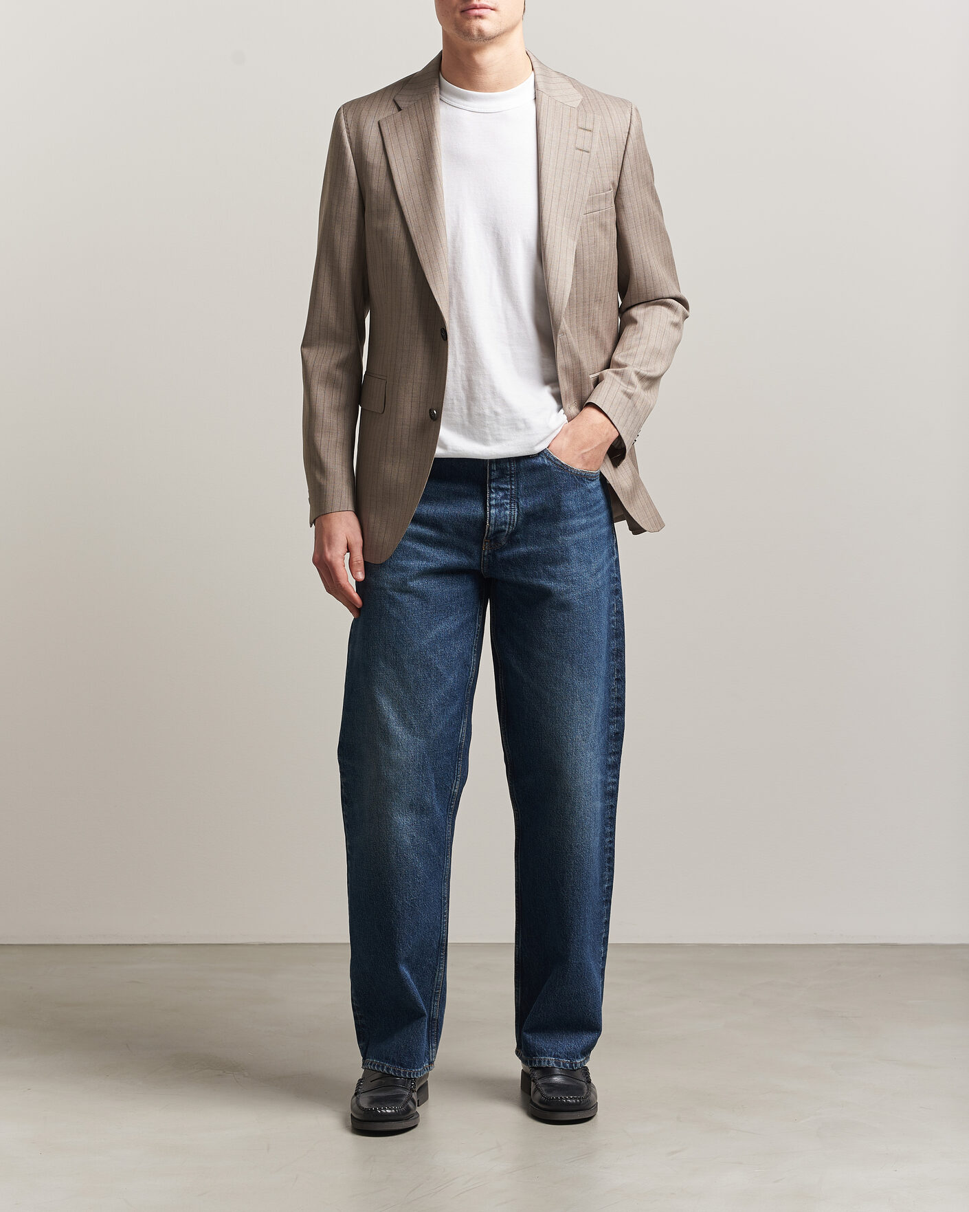 Herr | Kavajer | Tiger of Sweden | Ease Wool Pinstriped Blazer Clay