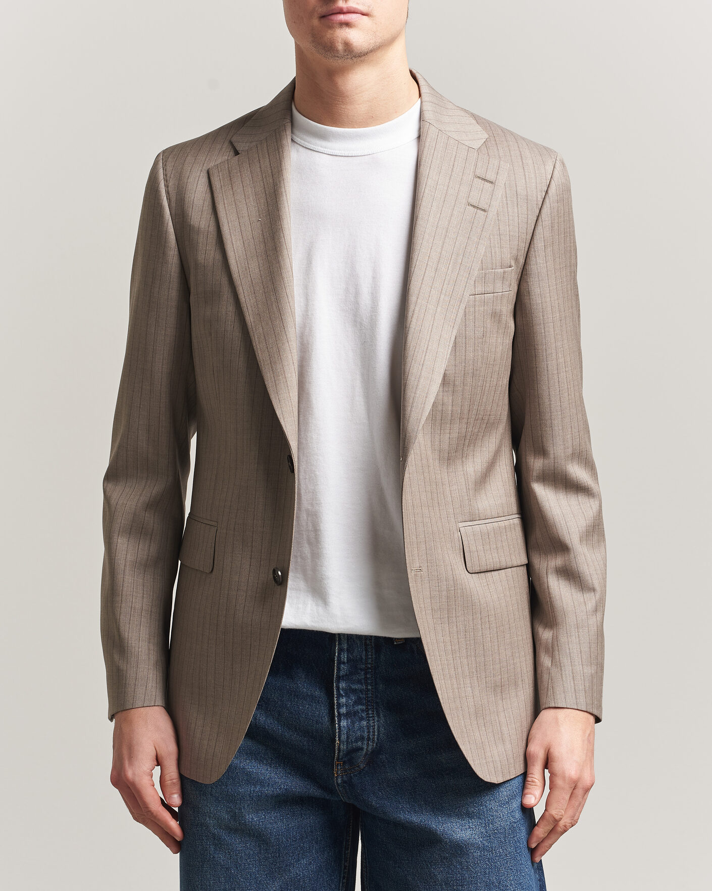 Herr | Kavajer | Tiger of Sweden | Ease Wool Pinstriped Blazer Clay