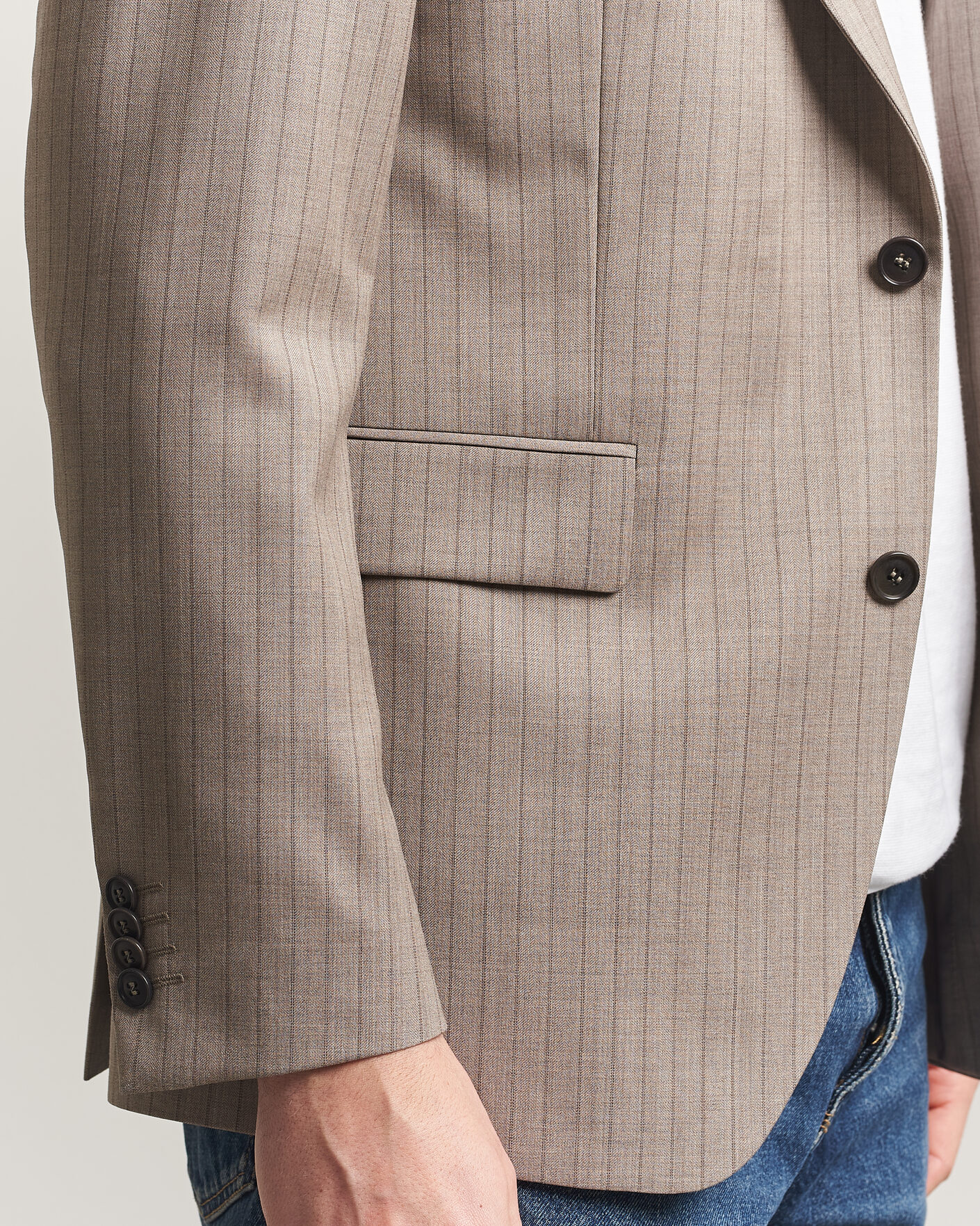 Herr | Kavajer | Tiger of Sweden | Ease Wool Pinstriped Blazer Clay