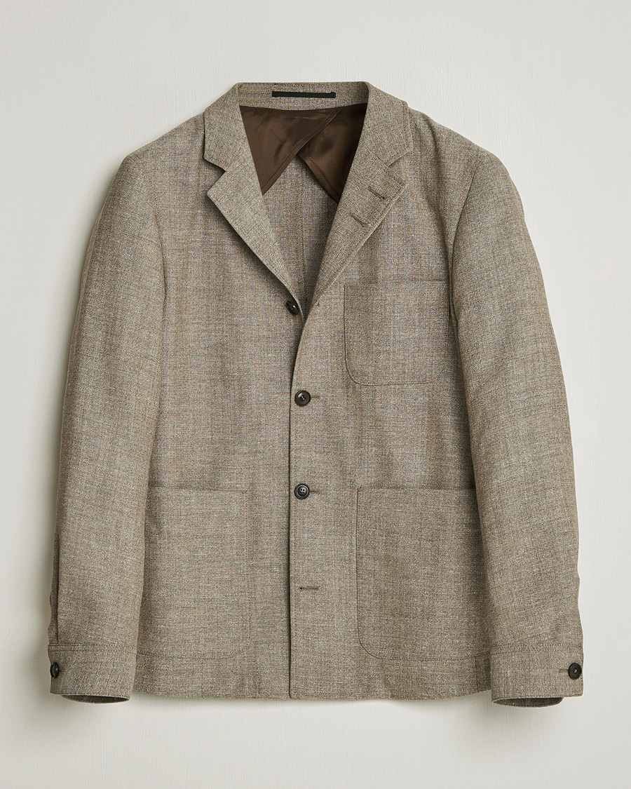 Herr | Kavajer | Tiger of Sweden | Harrison Wool/Linen Blazer Sawgrass Brown