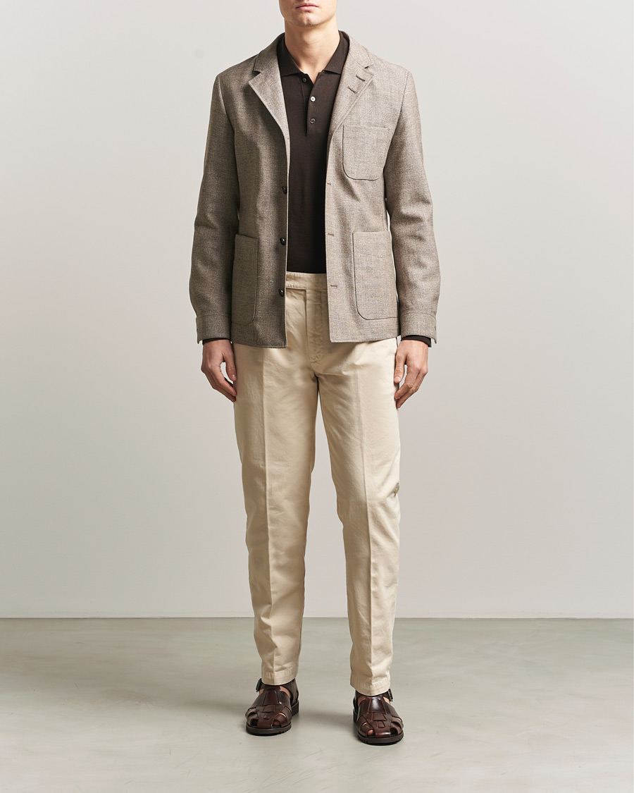Herr | Kavajer | Tiger of Sweden | Harrison Wool/Linen Blazer Sawgrass Brown