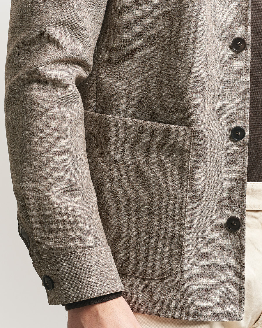 Herr | Kavajer | Tiger of Sweden | Harrison Wool/Linen Blazer Sawgrass Brown