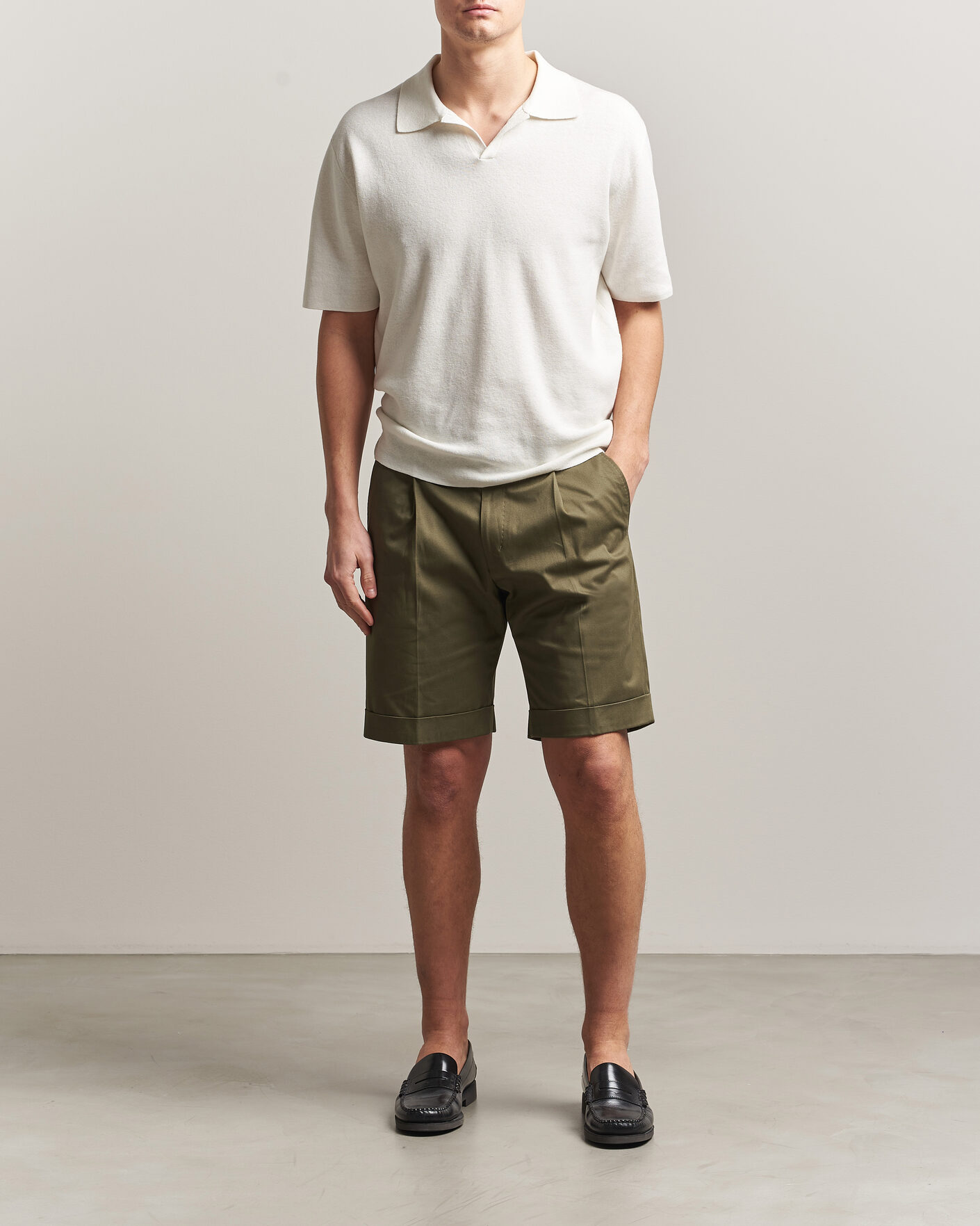 Herr | Shorts | Tiger of Sweden | Tenut Cotton Chino Shorts Kalamata Green