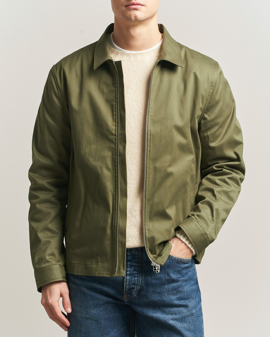 Herr | Skjortor | Tiger of Sweden | Barnaby Cotton Overshirt Kalamata Green