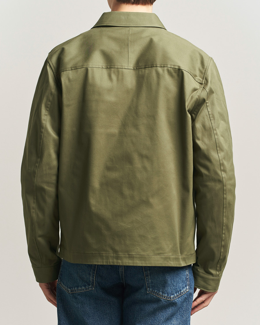 Herr | Skjortor | Tiger of Sweden | Barnaby Cotton Overshirt Kalamata Green