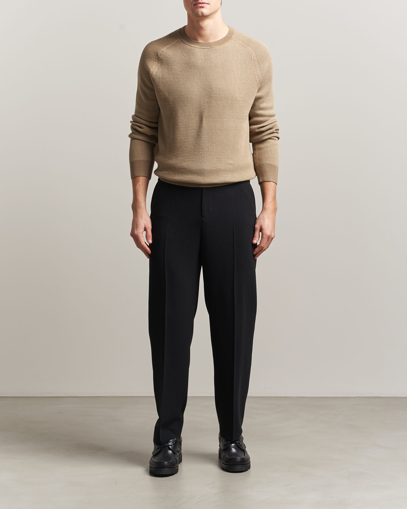 Herr | Tröjor | Tiger of Sweden | Martin Knitted Sweater Umber Brown