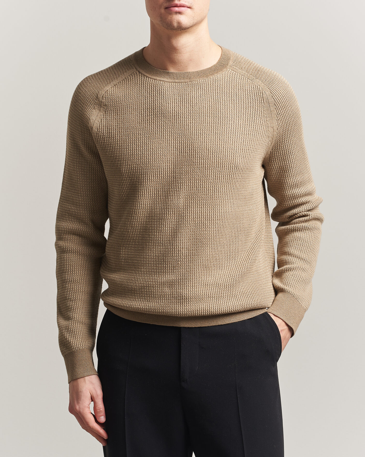 Herr | Tröjor | Tiger of Sweden | Martin Knitted Sweater Umber Brown
