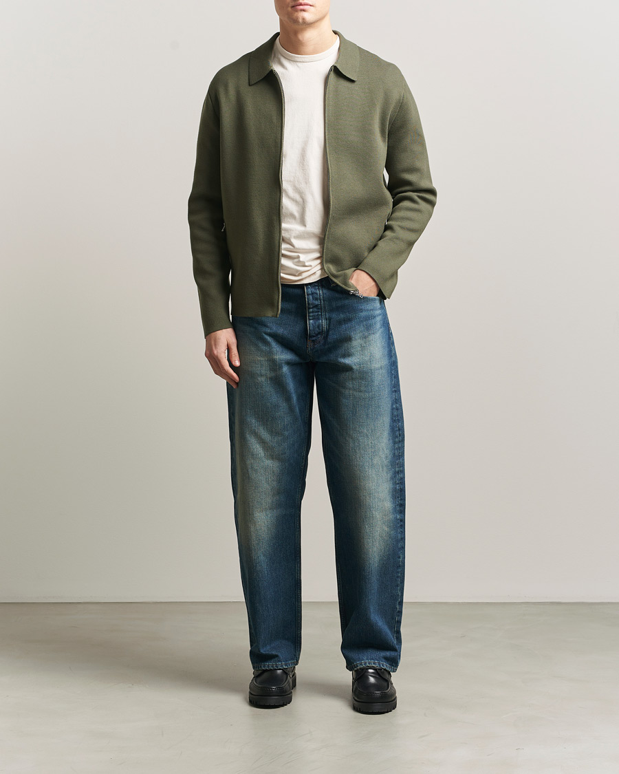 Herr | Tröjor | Tiger of Sweden | Celyn Knitted Full Zip Kalamata Green