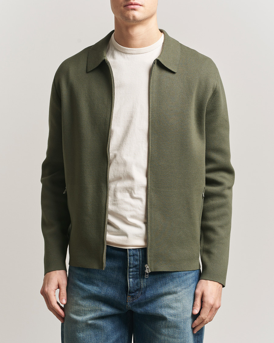 Herr | Tröjor | Tiger of Sweden | Celyn Knitted Full Zip Kalamata Green