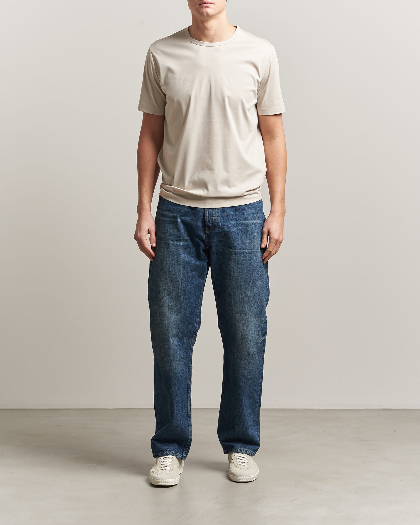 Herr | T-Shirts | Tiger of Sweden | Olaf Mercerized Cotton T-Shirt Seline Grey