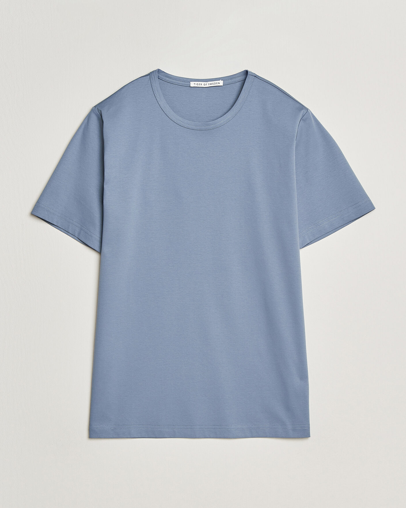 Herr | T-Shirts | Tiger of Sweden | Olaf Mercerized Cotton T-Shirt Dull Blue