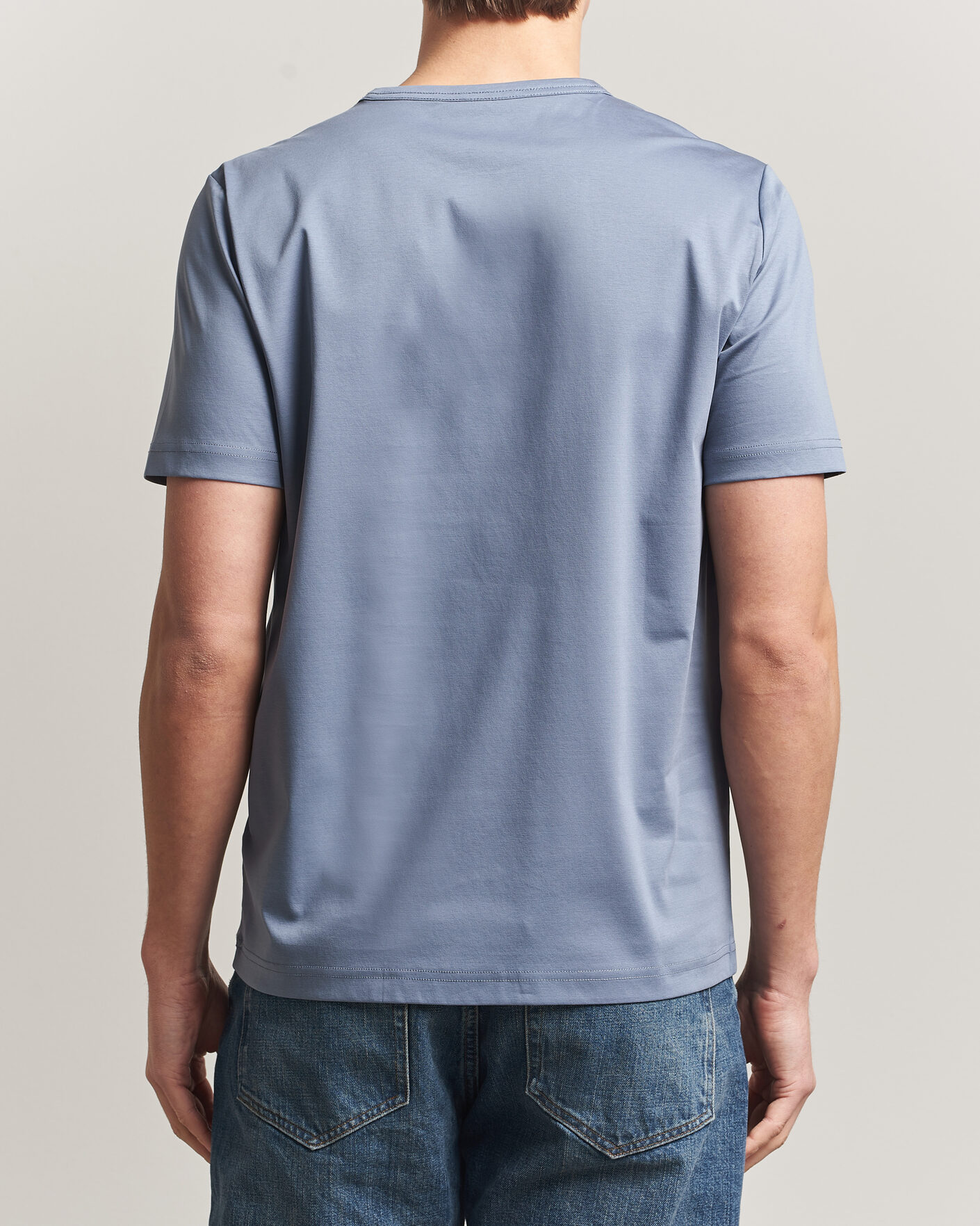 Herr | T-Shirts | Tiger of Sweden | Olaf Mercerized Cotton T-Shirt Dull Blue