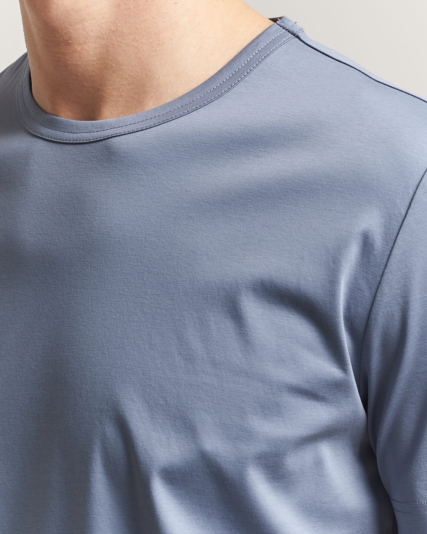 Herr | T-Shirts | Tiger of Sweden | Olaf Mercerized Cotton T-Shirt Dull Blue