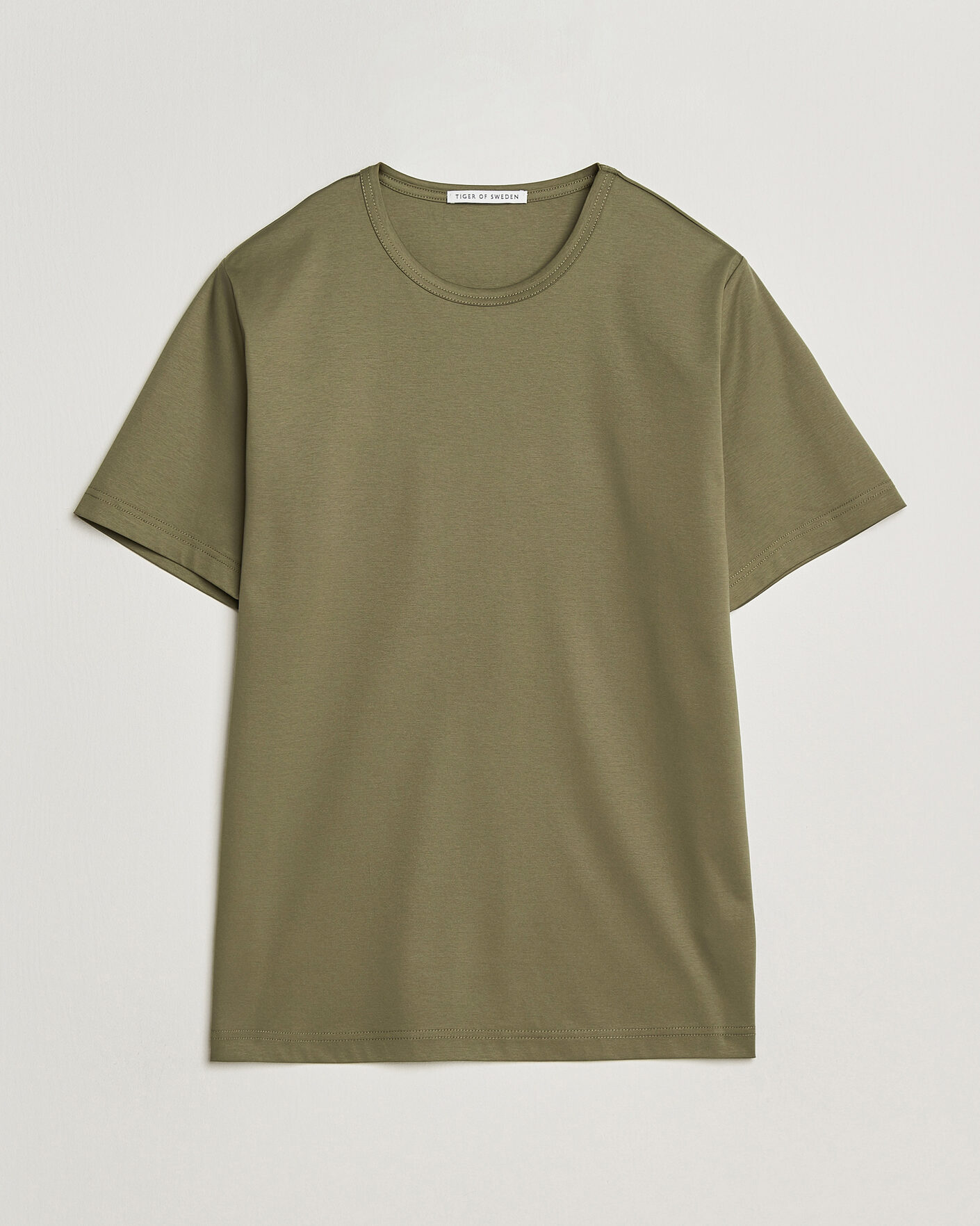 Herr | T-Shirts | Tiger of Sweden | Olaf Mercerized Cotton T-Shirt Kalamata Green