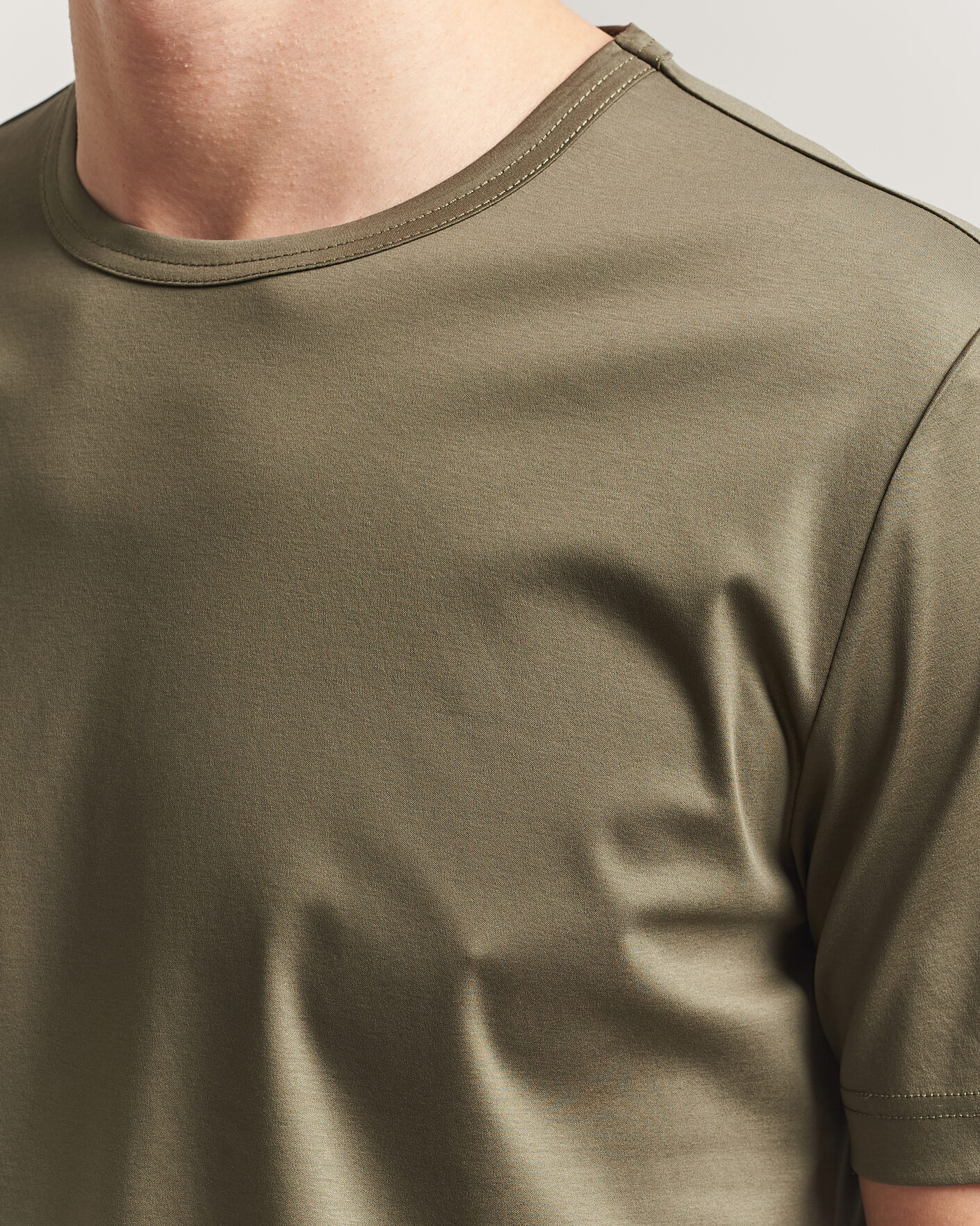 Herr | T-Shirts | Tiger of Sweden | Olaf Mercerized Cotton T-Shirt Kalamata Green