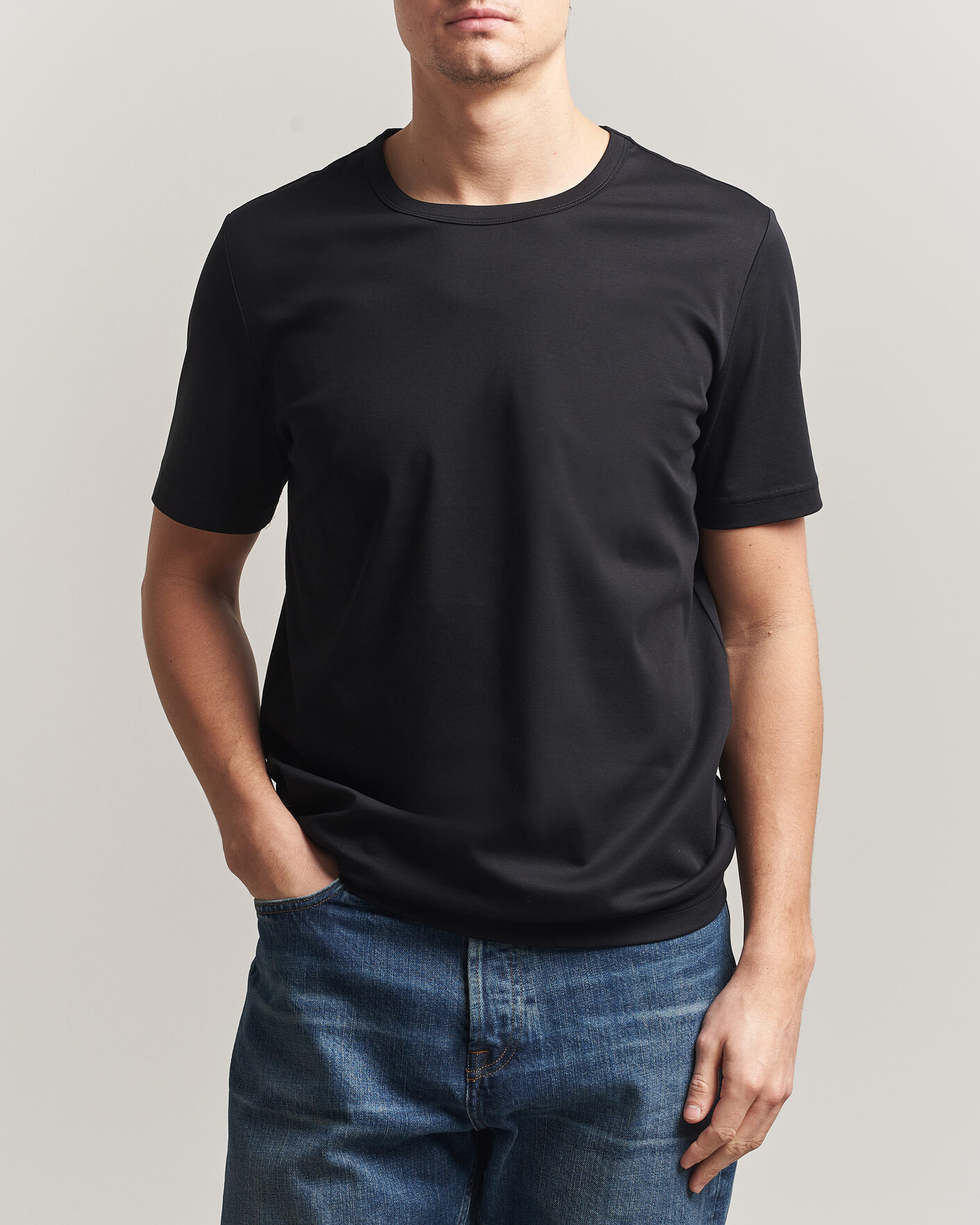 Herr | T-Shirts | Tiger of Sweden | Olaf Mercerized Cotton T-Shirt Black