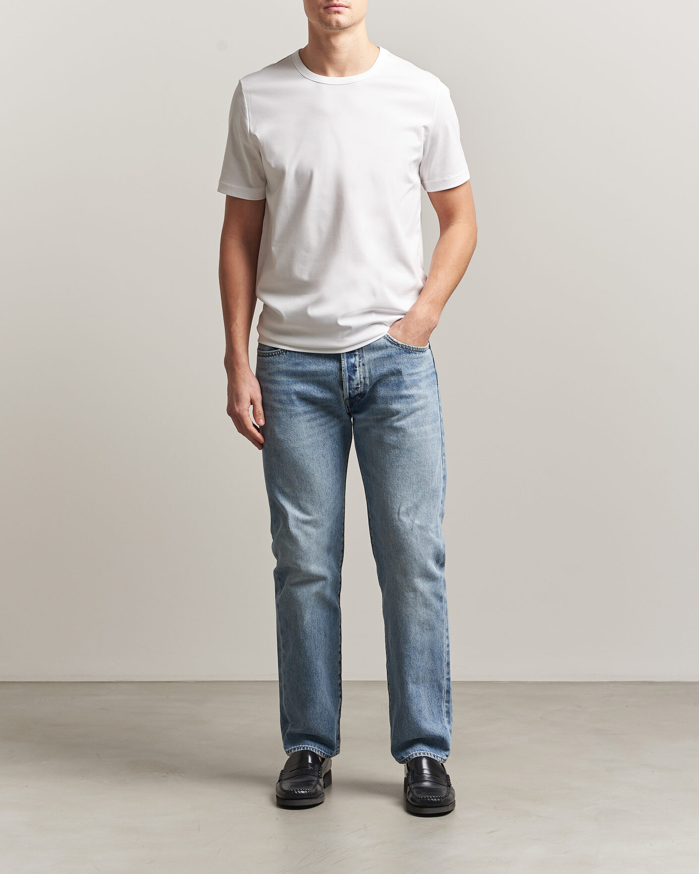 Herr | T-Shirts | Tiger of Sweden | Olaf Mercerized Cotton T-Shirt Pure White