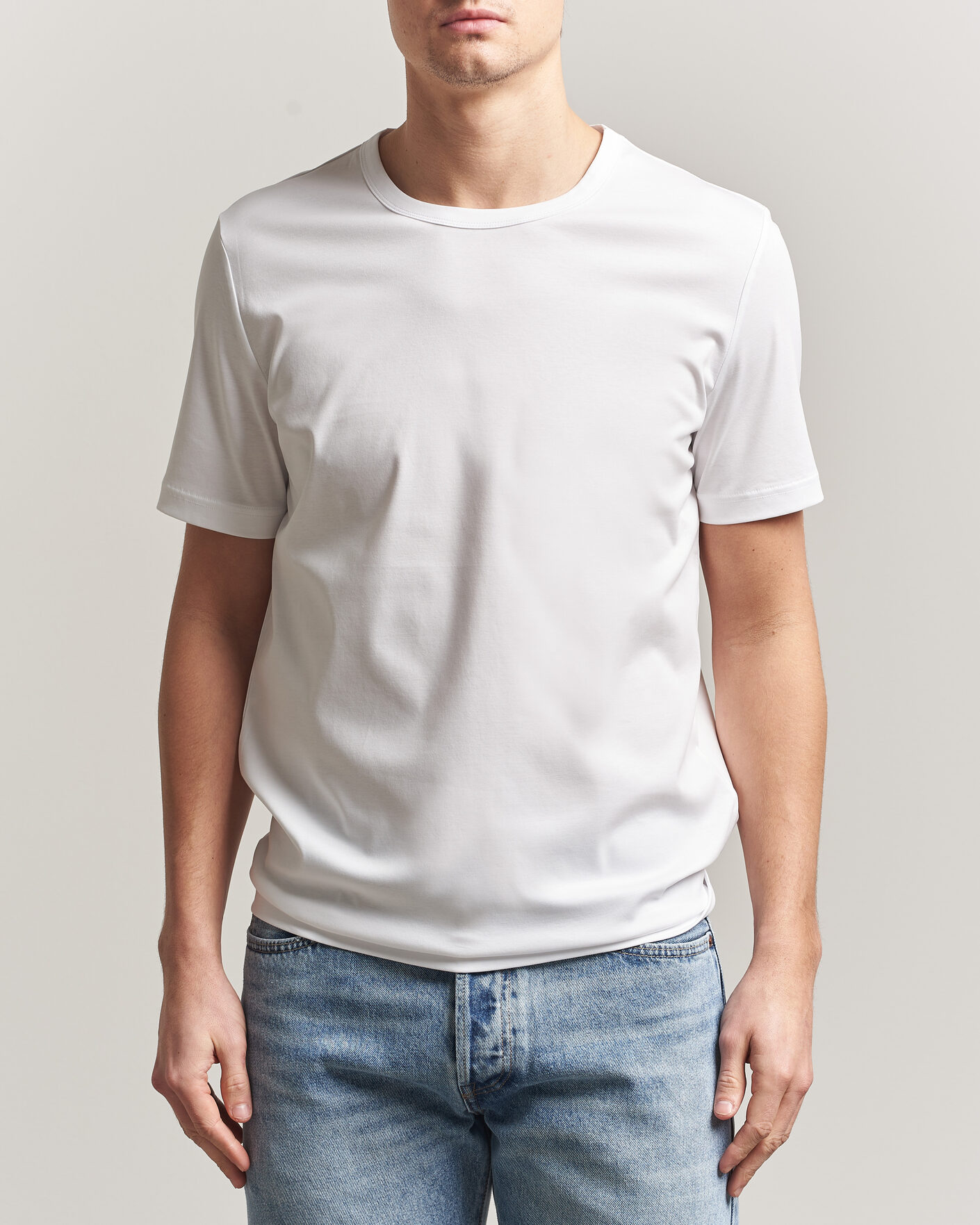 Herr | T-Shirts | Tiger of Sweden | Olaf Mercerized Cotton T-Shirt Pure White