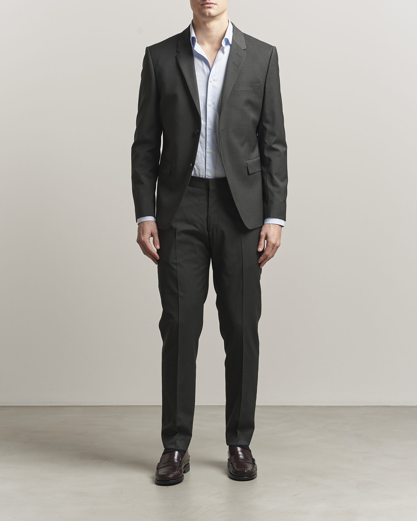 Herr | Kavajer | Tiger of Sweden | Jamie Wool Travel Suit Blazer Olive Extreme