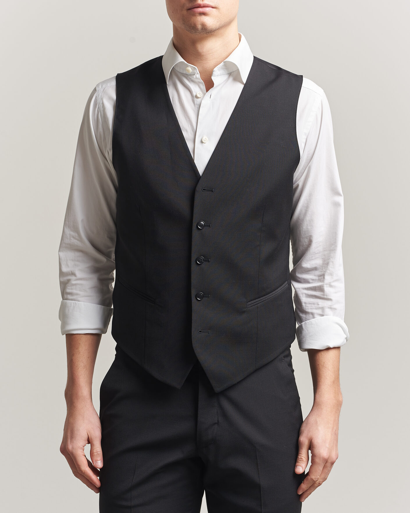 Herr | Västar | Tiger of Sweden | Winston Wool Travel Waistcoat Black