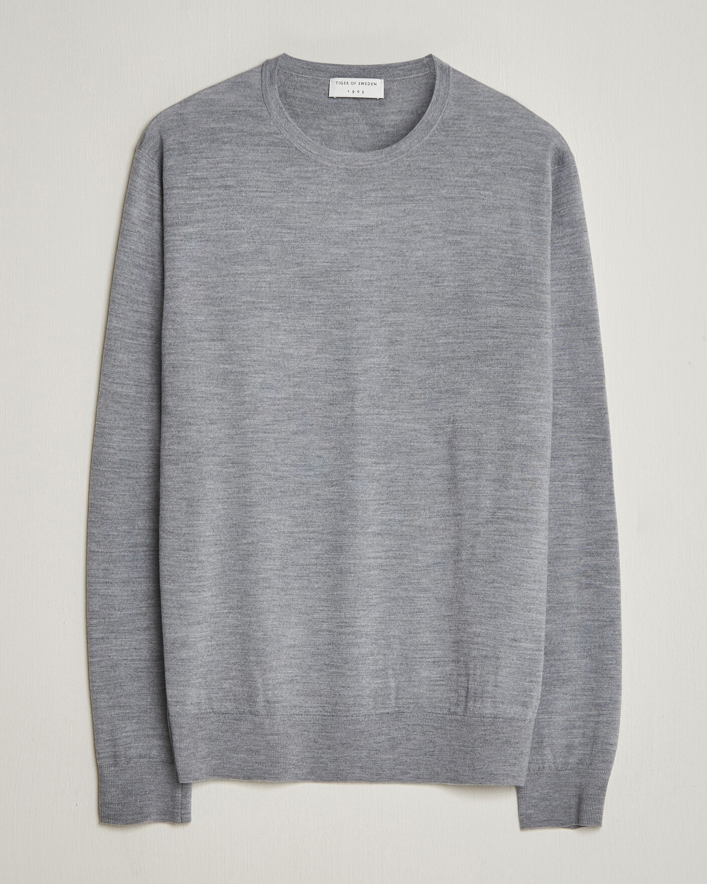 Herr | Tröjor | Tiger of Sweden | Connor Crew Neck Pullover Grey Melange