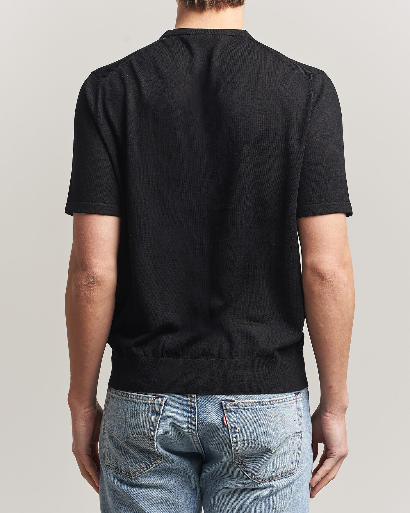 Herr | T-Shirts | Tiger of Sweden | Connor Knitted Crew Neck T-Shirt Black