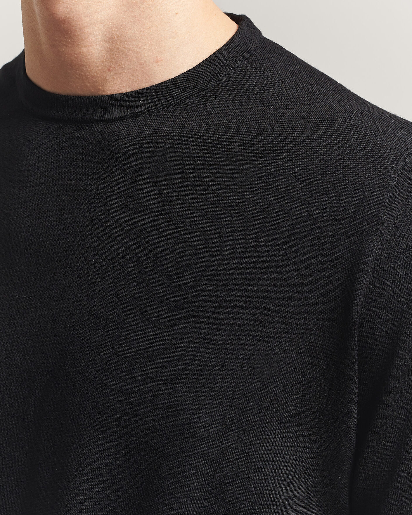 Herr | T-Shirts | Tiger of Sweden | Connor Knitted Crew Neck T-Shirt Black