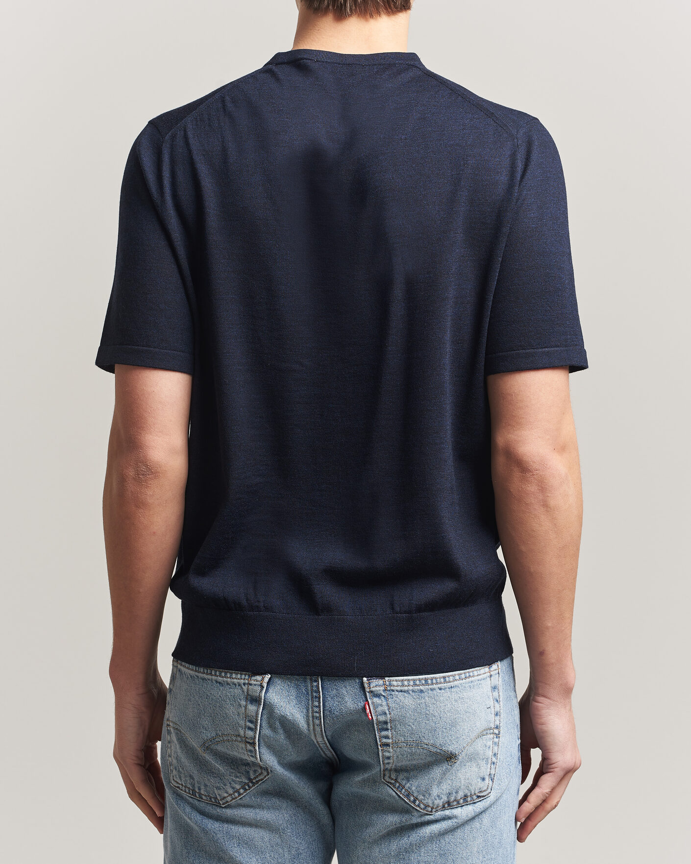 Herr | T-Shirts | Tiger of Sweden | Connor Knitted Crew Neck T-Shirt Light Ink