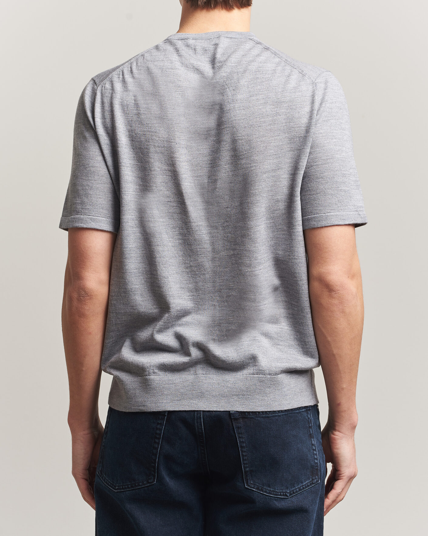 Herr | T-Shirts | Tiger of Sweden | Connor Knitted Crew Neck T-Shirt Grey Melange