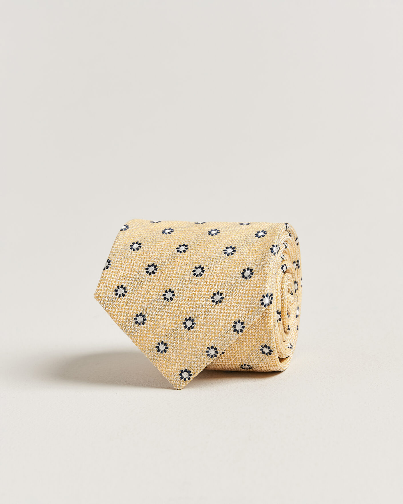 Herr | Slipsar | Amanda Christensen | Silk/Linen 8cm Flower Tie Yellow
