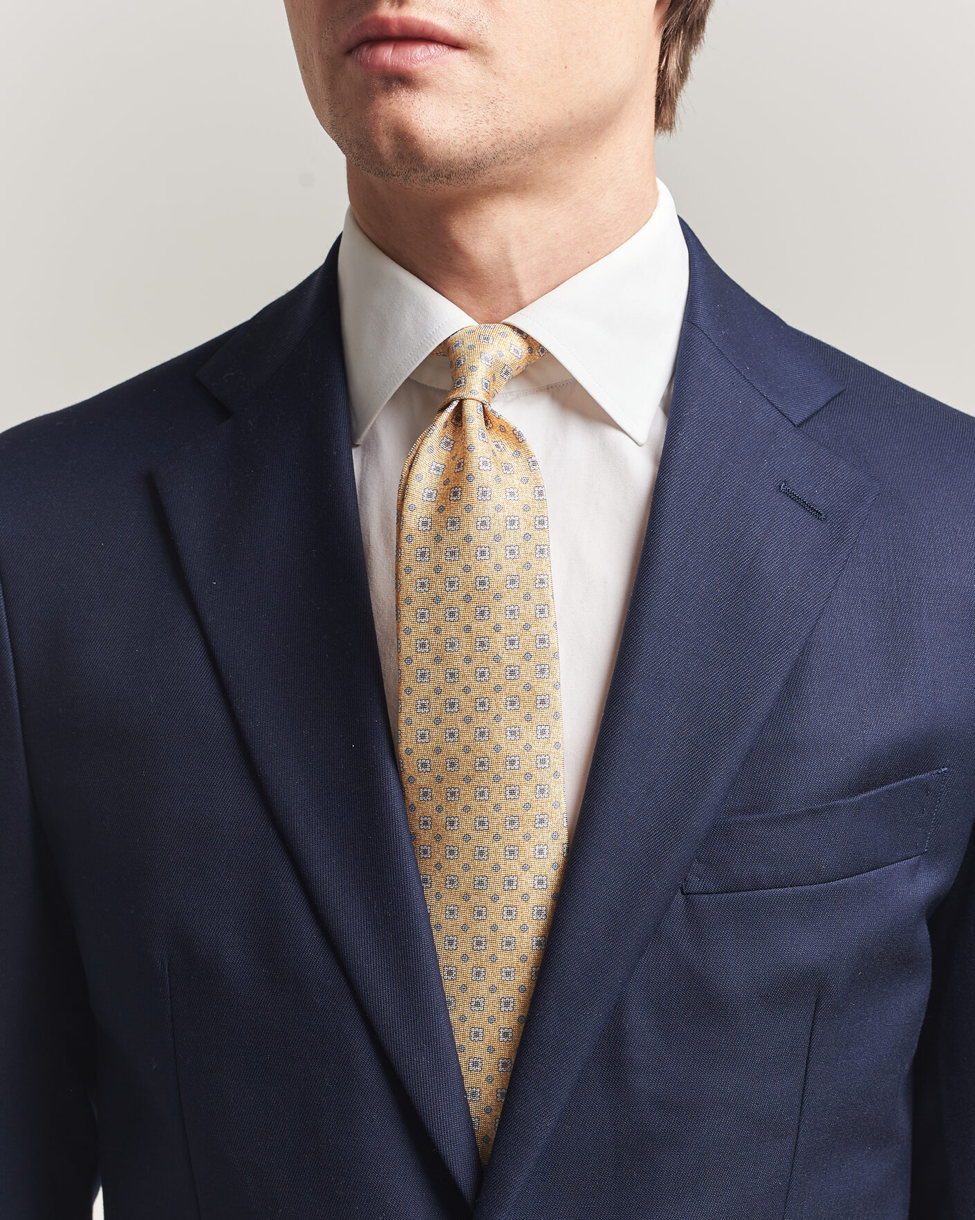 Herr | Slipsar | Amanda Christensen | Silk Oxford 8cm Flower Tie Yellow
