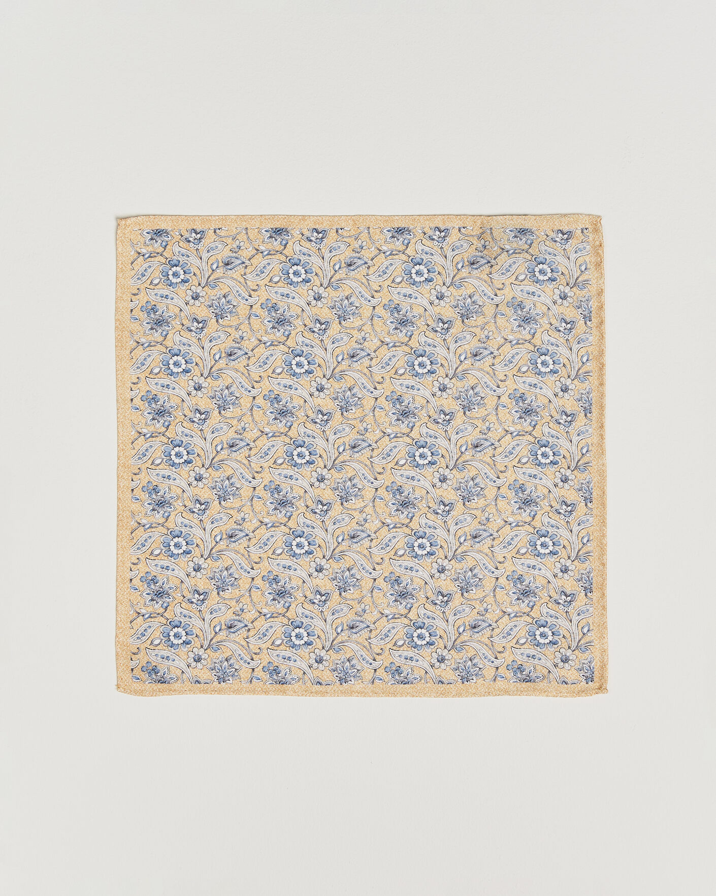 Herr | Näsdukar | Amanda Christensen | Silk Oxford Large Flower Pocket Square Yellow