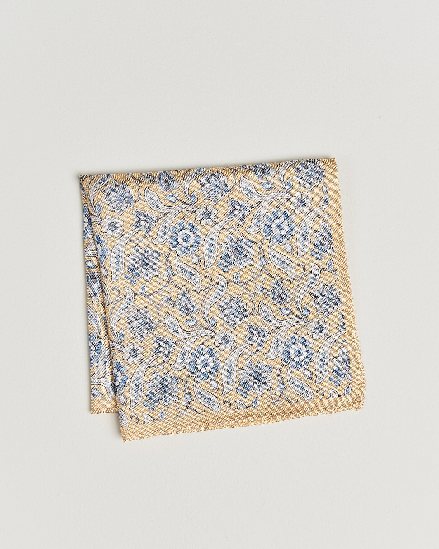 Herr | Näsdukar | Amanda Christensen | Silk Oxford Large Flower Pocket Square Yellow