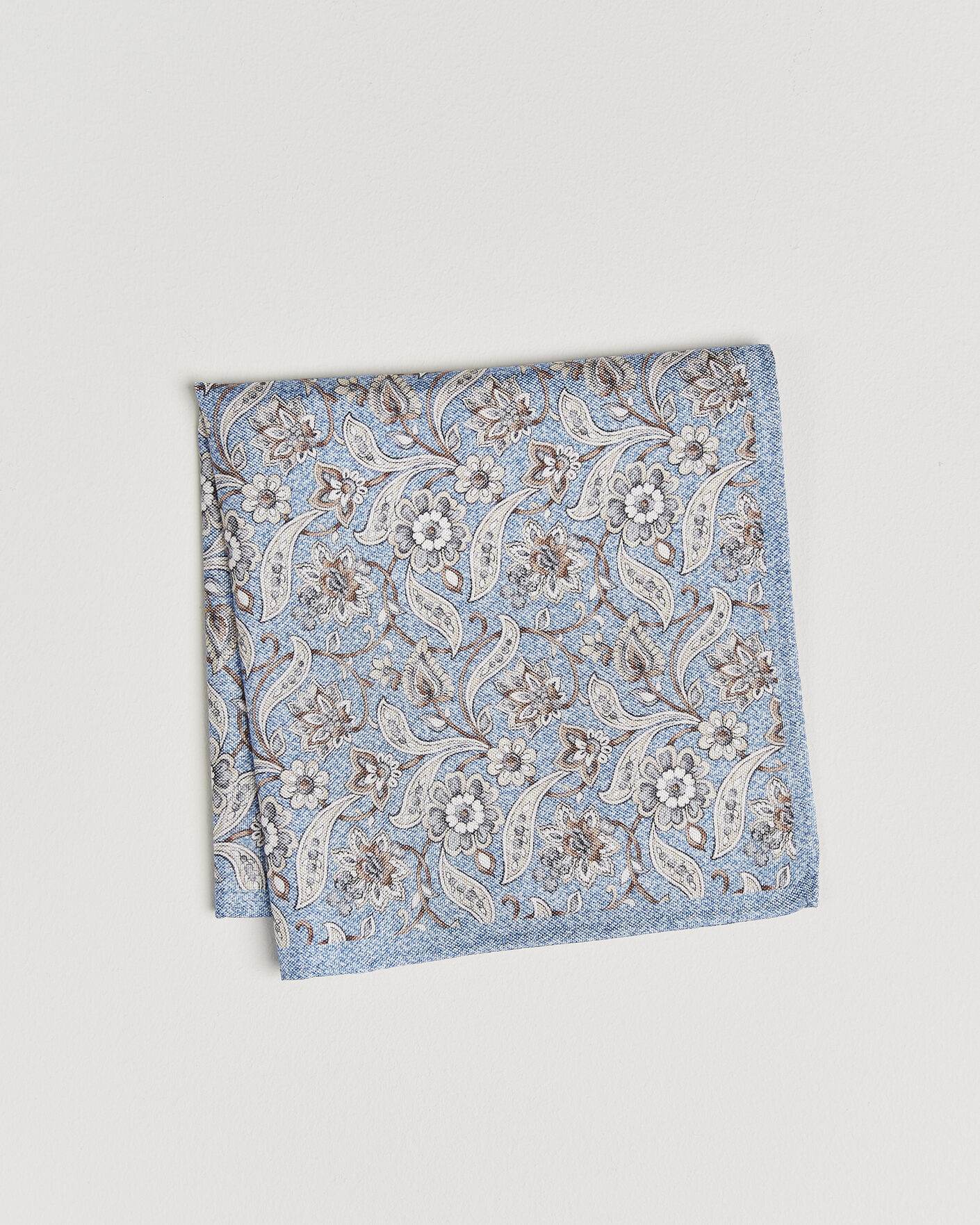 Herr | Näsdukar | Amanda Christensen | Silk Oxford Large Flower Pocket Square Blue