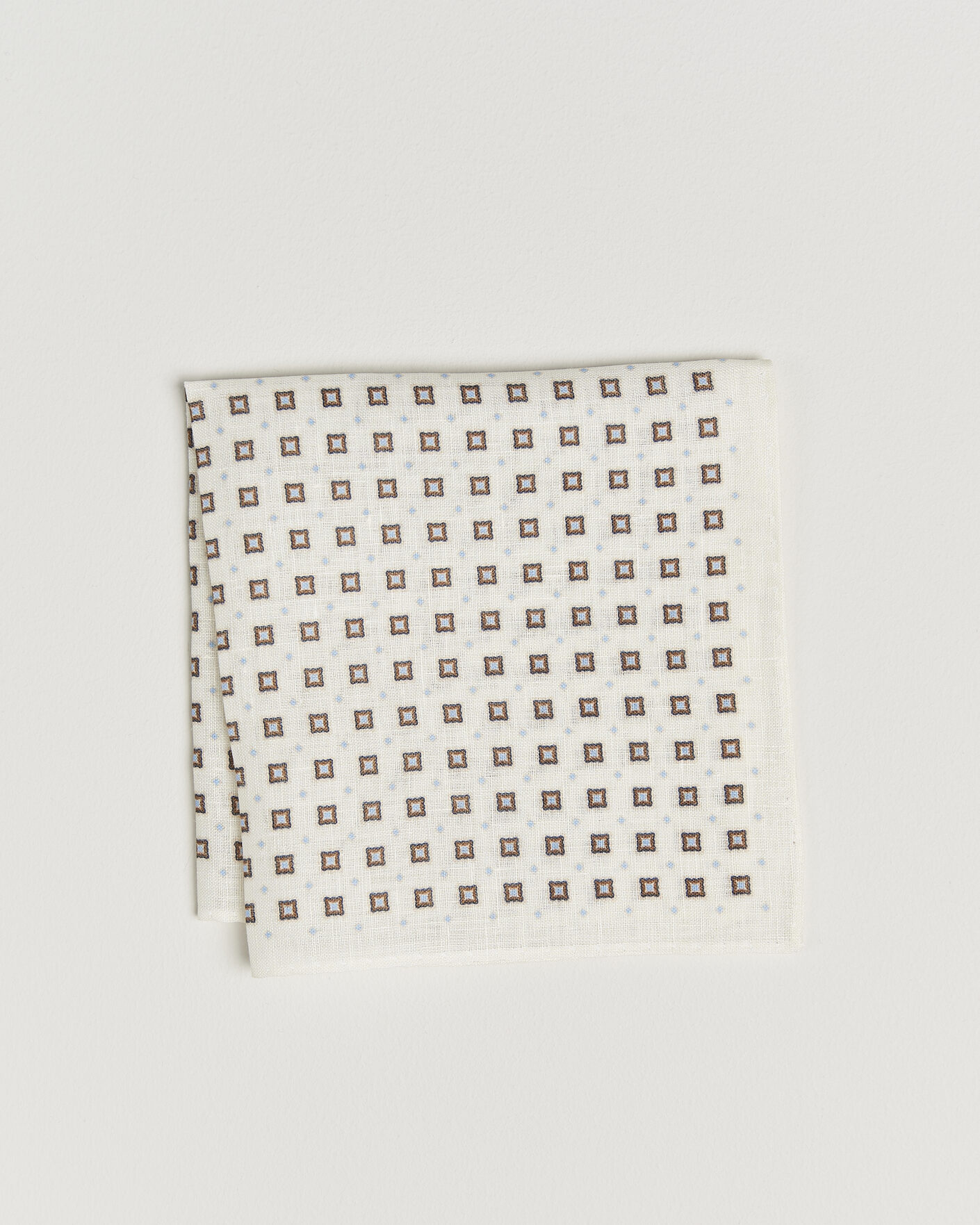 Herr | Näsdukar | Amanda Christensen | Linen Medallion Pocket Square Cream