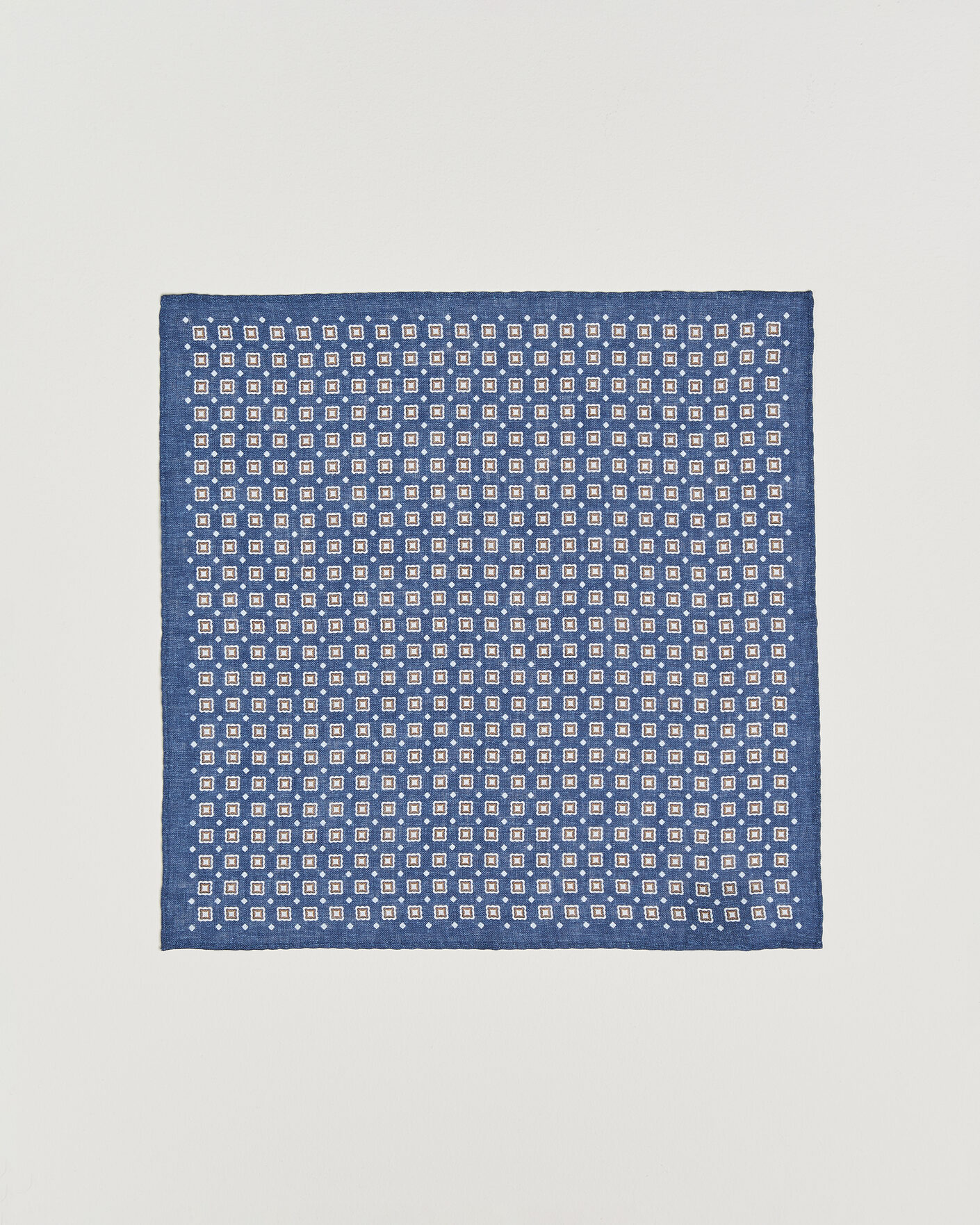 Herr | Näsdukar | Amanda Christensen | Linen Medallion Pocket Square Navy