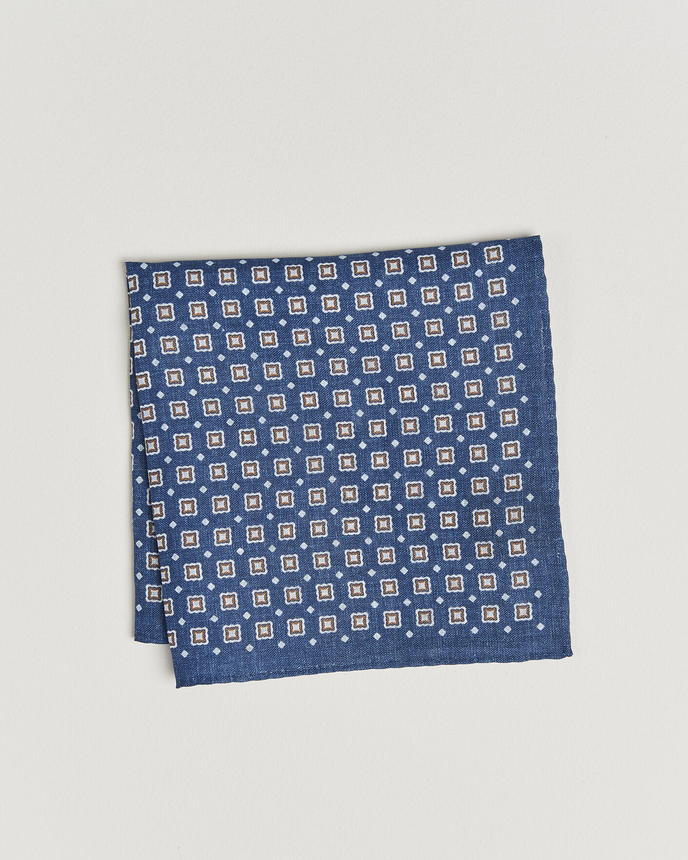 Herr | Näsdukar | Amanda Christensen | Linen Medallion Pocket Square Navy
