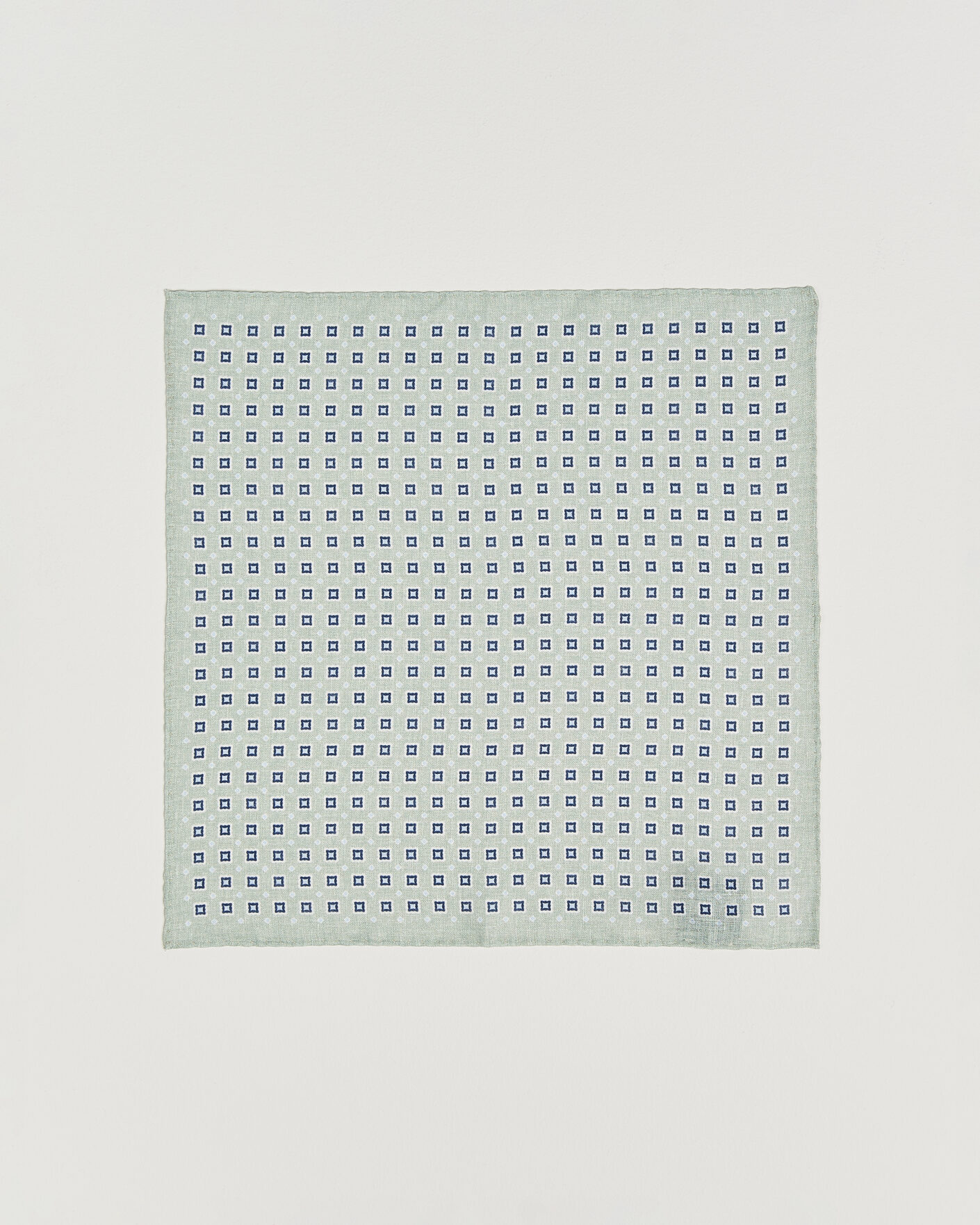 Herr | Näsdukar | Amanda Christensen | Linen Medallion Pocket Square Green