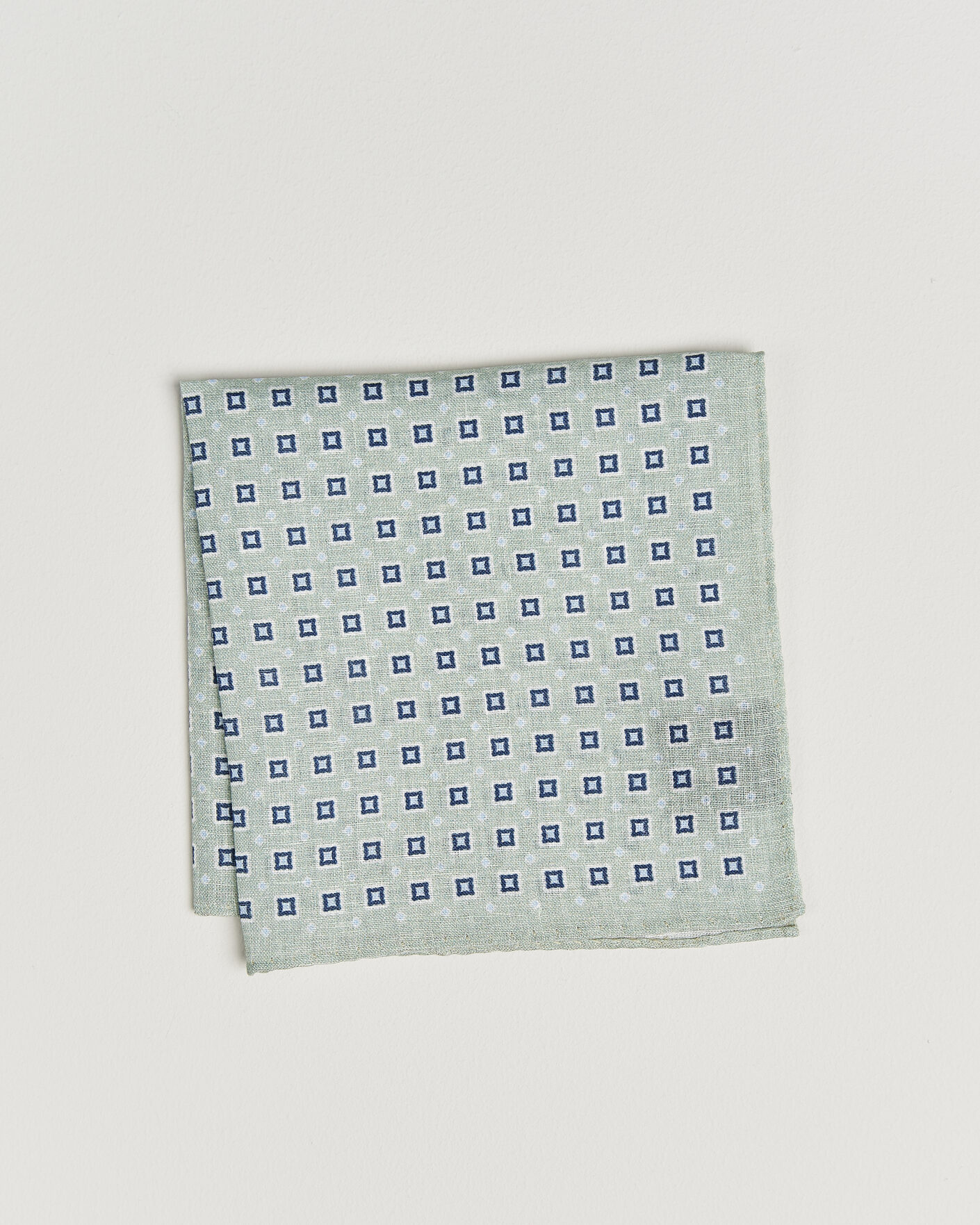 Herr | Näsdukar | Amanda Christensen | Linen Medallion Pocket Square Green
