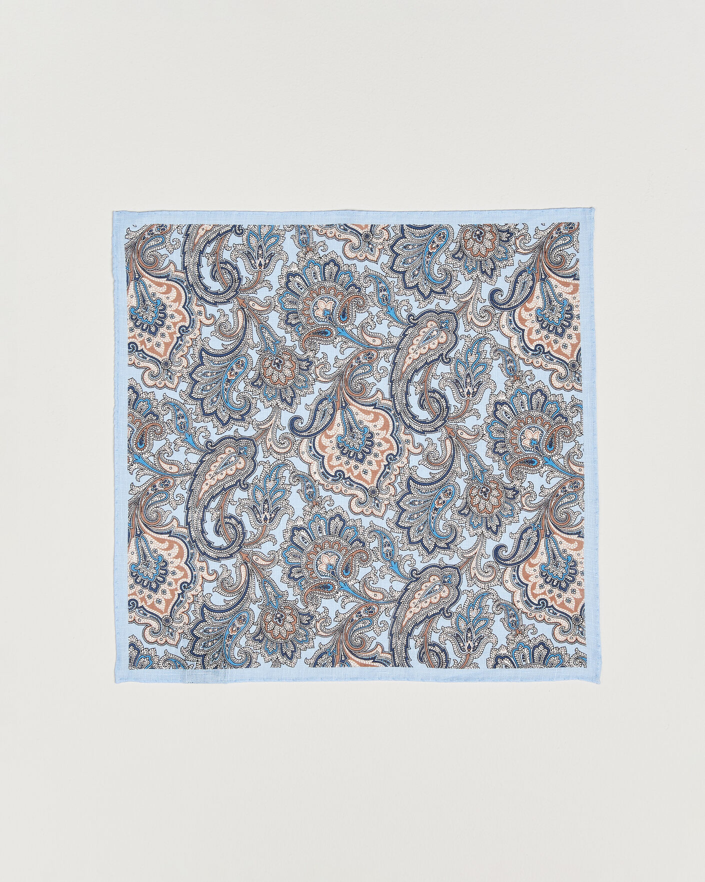 Herr | Näsdukar | Amanda Christensen | Linen Large Paisley Pocket Square Blue