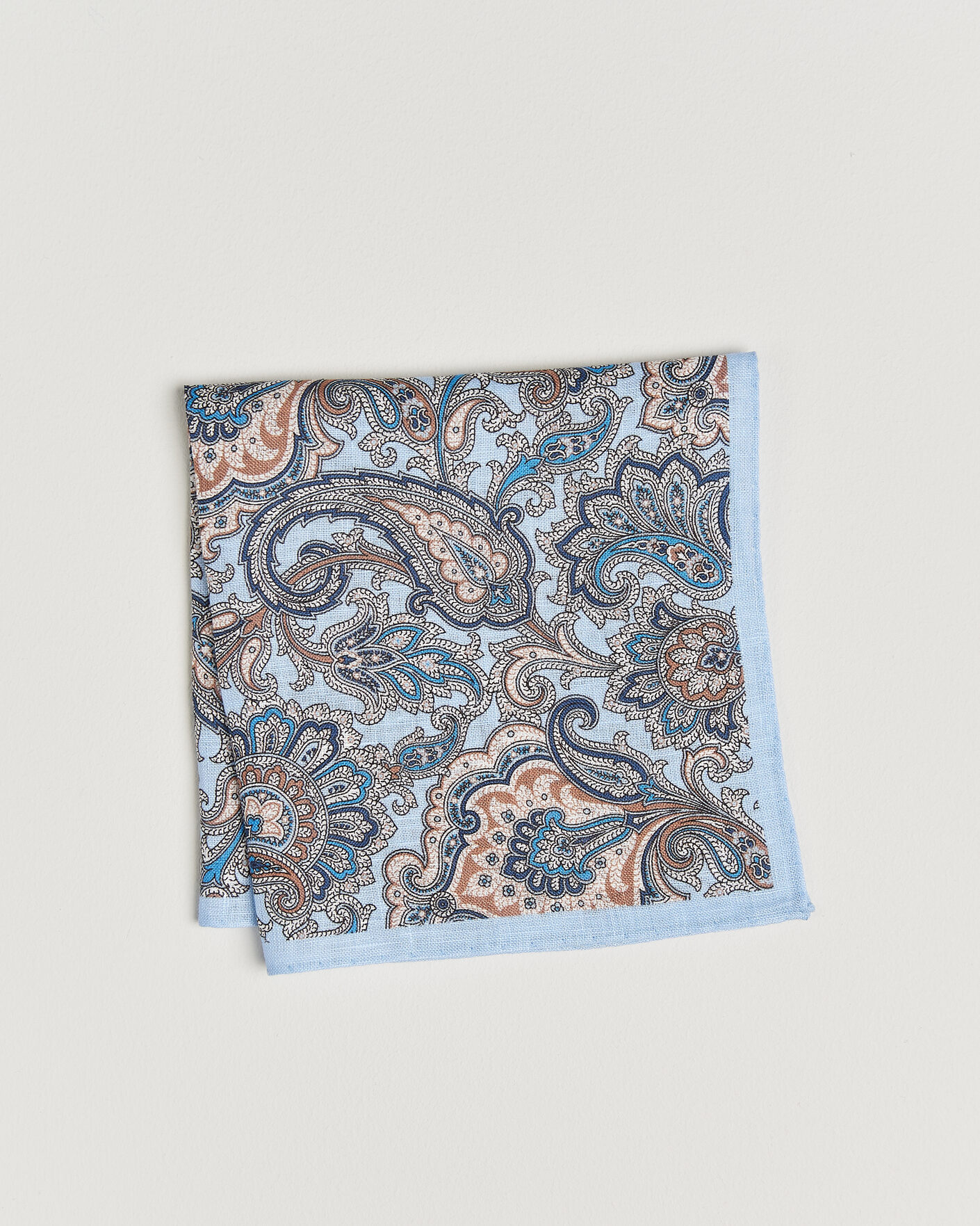 Herr | Näsdukar | Amanda Christensen | Linen Large Paisley Pocket Square Blue