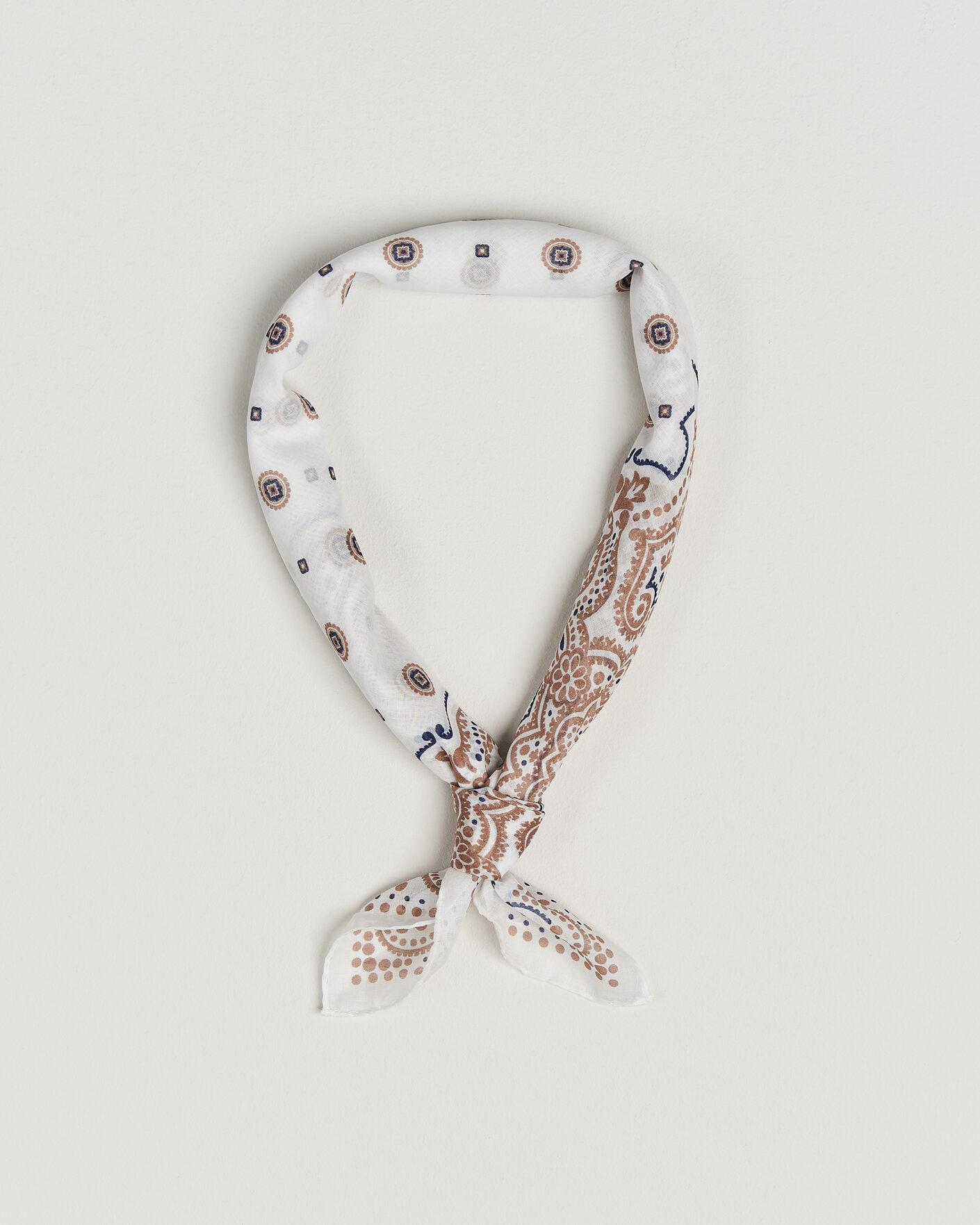 Herr | Scarves | Amanda Christensen | Cotton Voilé Medallion Bandana Cream