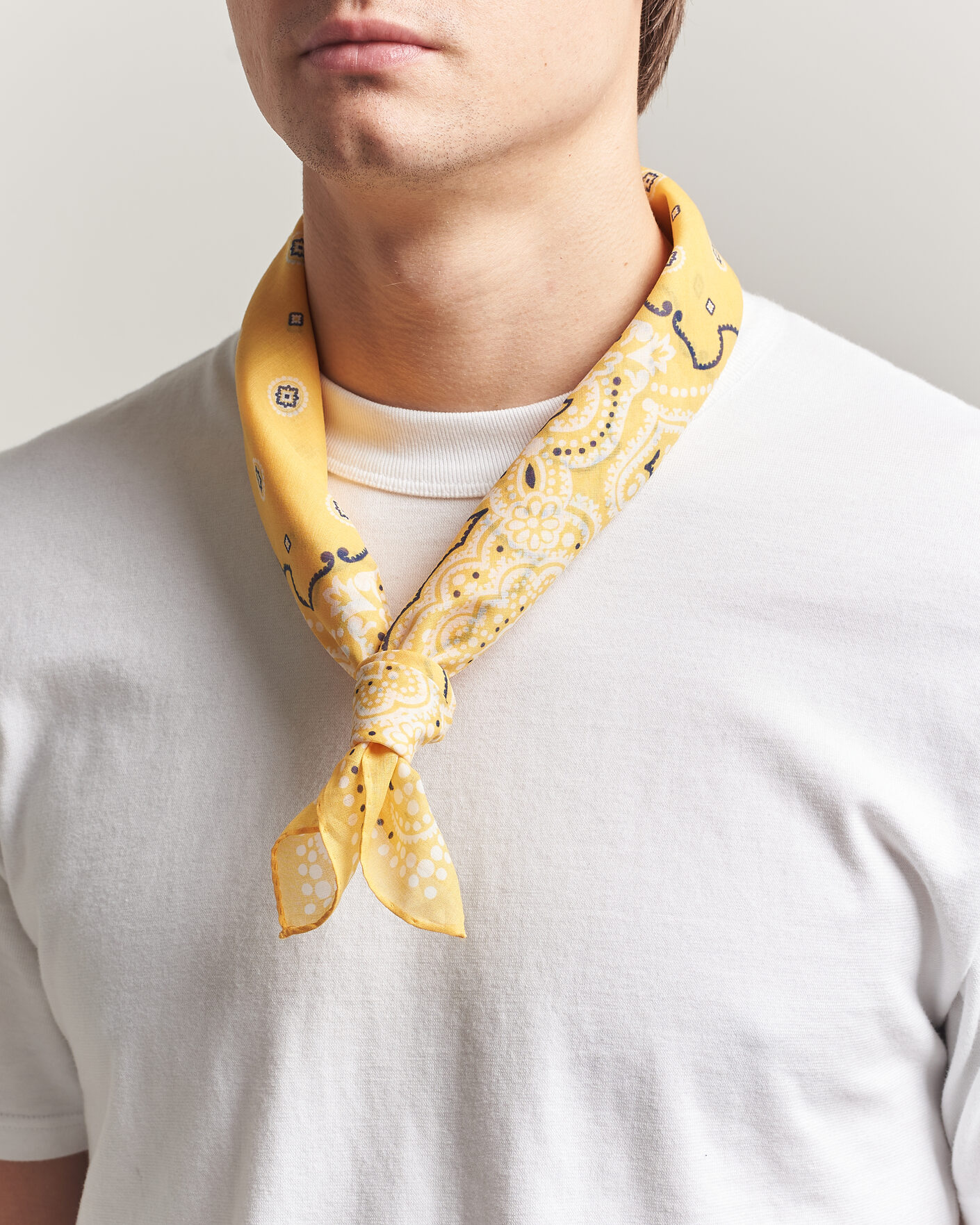 Herr | Scarves | Amanda Christensen | Cotton Voilé Medallion Bandana Yellow