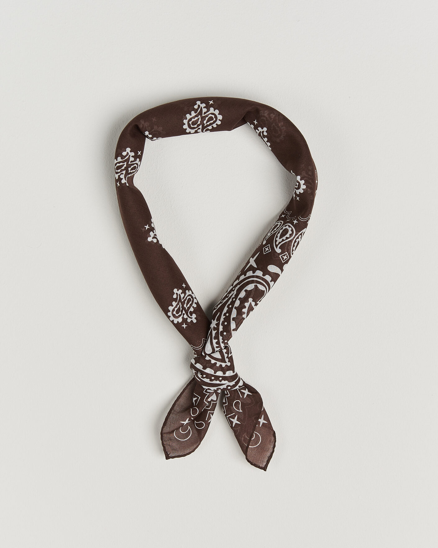 Herr | Scarves | Amanda Christensen | Cotton Voilé Paisley Bandana Dark Brown